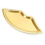 Ornaments Plate Stainless Steel Lip Shape Storage Tray for Cosmetics Trinket Jewelry Key Desserts Tea Snack Fruit Decorative Gold