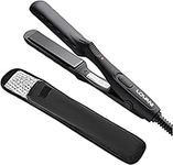 Mini Flat Iron, Dual Voltage Travel Hair Straightener for Worldwide Use, Tourmaline Ceramic Small Flat Irons for Short Hair/Bangs, Portable Mini Straightener with Insulated Bag