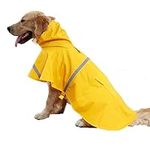 Tineer Adjustable Waterproof Pet Dog Hooded Raincoat Reflective Dog Rain Coat Jacket Dog Rain Clothes for Small Medium Large Dogs (XS, Yellow)