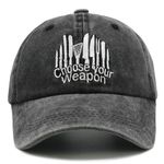 Waldeal Choose Your Weapon Hat,Adjustable Washed Cotton Embroidered Funny Baseball Cap for Chef Cooking Lover Black