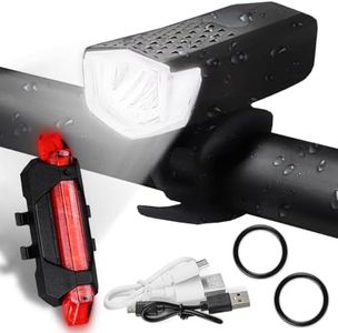 Luces Bicicleta Delantera Y Trasera- Luz Led Recargable USB-Luz Bicicleta Delantera 3 Modos- Luz Trasera Bicicleta 5 Modos-Impermeable Ipx6- Carga Rápida- Luces Bicicleta Carretera MONTAÑA