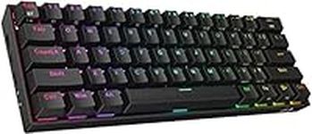 Redragon K530 Pro Draconic 60% Wireless RGB Mechanical Keyboard, Bluetooth/2.4Ghz/Wired 3-Mode 61 Keys Compact Gaming Keyboard w/100% Hot-Swap Socket, Free-Mod Plate Mounted PCB & Linear Red Switch