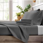 Luxury Bed Sheets King Size - 4 Piece Ultra Soft King Cooling Sheets for Hot Sleepers - King Sheet Set Fits Up to 16" Deep Pocket - Eco Friendly - King - Dark Grey