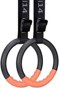 Teamaze Gymnastic Rings with 15 FT Adjustable Straps Non-Slip Gymnastics Rings Pull Up Workout Rings for Home Gym Exercise, Training (Orange)