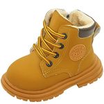 Panegy Kids Work Boots Boys Girls Shoes Hiking Ankle Boots Winter Warm Fur Lined Snow Shoes for Toddler