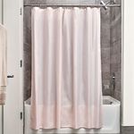 iDesign Waterproof Shower Curtain, Long Shower Curtain Made of Polyester, Stylish and Functional Shower Liner for Bathroom, Pink,72 x 72 Inches