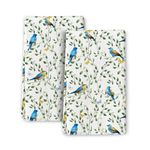 Wovoto Blue Birds Kitchen Towels Sets of 2, Cute Botanic Absorbent Decorative Dish Towels Tea Towels Hand Towels for Kitchen Farmhouse Bar,Gifts for Bird Lovers,Kitchen Decor Accessories