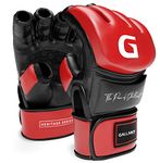 Gallant MMA Gloves - PU Leather, Open Palm, Knuckle Protection Sparring Gloves- Fingerless Boxing Gloves for Muay Thai, Martial Arts, Cage Fighting, Kickboxing, Punching Workout Men and Women