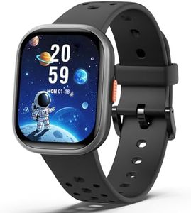 Teslahero Upgraded Kids Smart Watch Fitness Tracker, 1.85" Screen with 12 Puzzle Games, Heart Rate Sleep Monitor, Pedometer, Waterproof Activity Tracker with/Without APP for Fitbit Boys Girls (Black)