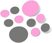 Pink/Grey Vinyl Wall Stickers - 2 & 4 inch Circles (150 Decals)