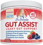 Gut Assist - Leaky Gut Repair Supplement Powder - Glutamine, Arabinogalactan, Licorice Root - Supports IBS, Heartburn, Bloating, Gas, Constipation, SIBO from Doctor Danielle, Berry Flavor