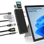 Surface Pro 9 Docking Station with 4K HDMI, USB-C Thunerbolt 4 (8K@30Hz Video+40G Data+100W PD), 100M RJ45, 2 USB 3.0, SD/TF Card Slot, 3.5mm Audio, Triple Display for Surface Pro 9/Pro X