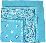 Mechaly Paisley Polyester Unisex Bandanas - 12 Pack - Dozen Wholesale (Turquoise)