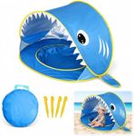 Lafefe Kids Beach Tent Pop Up, Shark Play Tent UV Sun Shelter Polyester Foldable 120×80×70cm Portable Baby Beach Tent for Indoor Outdoor Garden Camping（Blue）