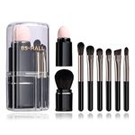 BS-MALL Makeup Brush Set Travel Premium Synthetic Foundation Powder Concealers Eye shadows Blush Makeup Brushes Purse Size With Case (Black)