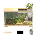 Fish Tank | Aquarium Starter kits | Goldfish Tank | Small Betta Fish Tank | Small Aquarium Decorative Saltwater Aquarium Kit | Versatile Fish Tanks for Jellyfish, Guppy, Shrimp, Goldfish