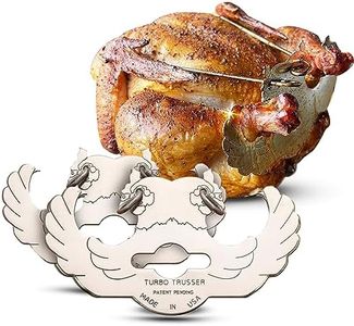 Turbo Trusser for Cornish Hen I Cooks Evenly & Makes Meat Juicier I Easy-to-Use Stainless Steel & Dishwasher Safe I for Ovens, Smokers, Roasters, Grills, Rotisseries, & Deep Fryers I 2 Pack