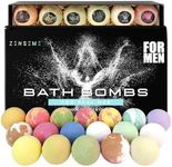 Bath Bombs for Men, Gift Set of 18 Scented Organic Handmade Bath Bombs of 2.5 oz with Natural Essential Oils. Perfect for Boyfriend, Husband, Father or Friend, by ZenseMe