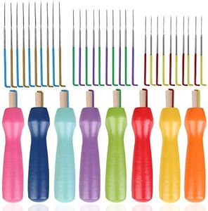 Needle Felting Tools, 38 Pcs Felting Needles - Needle Felting Supplies with 3 Sizes Felting Needles(36 Gauge, 38 Gauge, 40 Gauge), Color Wooden Handle Holder for Needle Felting
