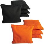 All Weather Cornhole Bags | Resin (Plastic Corn) Pellets | Official Size & Weight (Black/Orange)