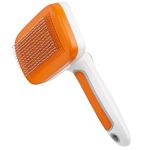 Foodie Puppies Slicker Brush for Dogs, Cats & Puppies - (Orange Slicker)| Pet Grooming & Self Cleaning Hair Brush | Retractable Bristle, Shedding Brush, Pet Hair Brush with Head Cover (Color May Vary)