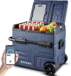 BODEGACOOLER 12 Volt Car Refrigerator,59 Quart (55L)12v Portable refrigerator,Car Fridge Freezer, -4℉-68 Car Cooler 12/24V DC and 100-240V AC for RV, Camping,Travel,Dual Zone WIFI APP Control(2 Doors)