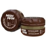 nishman Mustache & Beard Styling Wax with Argan Oil, Sweet Almond Oil, Jojoba Oil | Low Shine & Light Hold