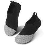 JIASUQI Toddlers Outdoor Athletic Slip on Water Shoes for Swim River Black Grey US 6-7 M Toddler