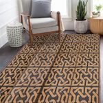 KAPEICamper Outdoor Rug,Reversible Mats,Modern Area Rug, Large Floor Mat and Rug for Outdoors, RV, Patio, Backyard, Picnic, Beach, Trailer, Camping (Black & Brown, 152cm*244cm)