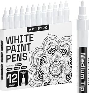 ARTISTRO 12 White Paint Pens for Rock Painting, Stone, Ceramic, Glass, Wood, Fabric, Scrapbooking, DIY Craft Making, Art Supplies, Card Making, Coloring, Acrylic Markers Medium Tip 3.0mm