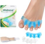 Welnove Toe Separators: Correcting Bunions and Restoring Toes to Their Original Shape - for Men and Women, Toe Spacers, Bunion Corrector - 4Pcs