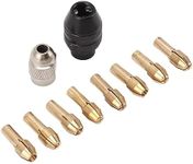 Collet Set For Dremel Rotary Tool Bits, 10 PCS Fine Copper Drill Chuck Collet Set Electric Grinder Quick Change Mini Drill Chuck Replacement Sets 0.8-3.2mm For Rotary Tools