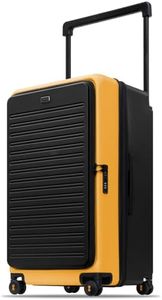LEVEL8 Adventure Top Opening Luggage Airline Approved with Tsa Lock, 28 Inch Wide Handle Luggage with Spinner Wheels, Top Lid Opening Hardside Expandable Large Suitcases with Wheels, Yellowblack