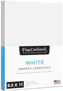 White Cardstock - For School Supplies, Kids Art & Crafts, Invitations, Business Card Printing | Extra Thick 100 lb Card Stock, 8.5 x 11 inch, Heavy Weight Hard Cover Stock (270 gsm) 50 Sheets Per Pack