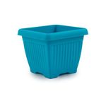 Hug A Plant |Bello Square 20CM Plastic Pot for Home & Garden (Blue, 20CM|8 INCH, Pack of 1)