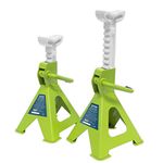 Sealey VS2002HV Ratchet Type Axle Stands (Pair) 2tonne Capacity Per Stand - Hi-Vis Green