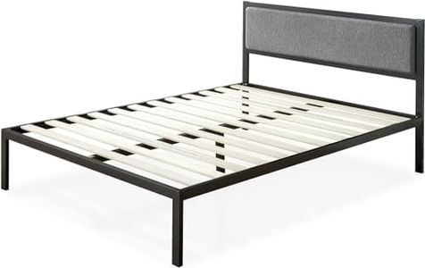 Zinus EU-ASMPCH-15K Platform Metal Bed Frame with Upholstered Headboard, Single