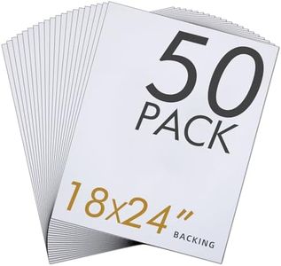 Falling in Art 50 Pack Acid-Free Mat Boards - 18x24 Uncut White Backing Boards, 4 - Ply Thickness Backer Boards for Photos, Pictures, Frames, Artworks and Prints
