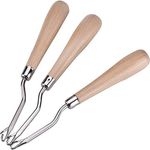 eBoot 6.5 Inch Wooden Bent Latch Hook Tool Set of 3