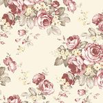 Norwall AF37702 Grand Floral Pre-Pasted Wallpaper, Red, Cream, Brown