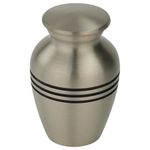 Classic Three Bands Pewter Keepsake Urn by Silverlight Urns