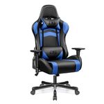 OneGame Gaming Chair, Big and Tall Computer Chair, Height Adjustable Game Chair, Reclining Gamer Chair with Headrest and Lumbar Support (BlackBlue)