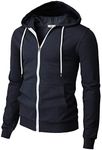 H2H Mens Lightweight Hoodies with Kangaroo Pocket and Drawcords NAVY US 3XL/Asia 4XL (CMOHOL048)