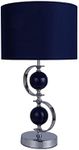 Lexi Lighting Rialto Table Lamp, Navy - Contemporary Style with E27 Lamp Holder, Fabric Shade, and 31.5" Height - Perfect for Living Room and Entryway Décor