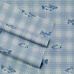 Eddie Bauer - Twin Sheet Set, Cotton Percale Bedding Set, Crisp & Cool Home Decor, Dorm Room Essentials (Methow Plaid Blue, Twin)