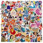 100Pcs Princess Stickers, Waterproof Vinyl Mickey Minnie Stickers, Asverbet Stickers Decals for Laptop, Computer, Mac-book, Water Bottle, Luggage, Notebook, Skateboard, Cycle, Teens, Adults