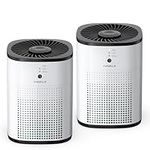2 Pack CHIVALZ Air Purifiers for Bedroom with True HEPA Filter for Smoke, Dust, Pollen, Pet Dander, Small Air Purifiers for Home Bedroom, Quiet Air Cleaner with 24dB Sleep Mode, White