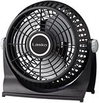 Lasko 507 Small Desk Fan with10-Inch Pivoting Head, Portable Electric Plug-In Table Fan Creates a Quiet Personal Cooling Breeze, Ideal for Travel, Bedroom, Dorm, and Office – Black
