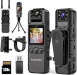 kaysunlink Body Camera with 1.4” Screen Audio and Auto Video Night Vision 1440P UHD Mini Police Wearable Body Worn Cam Portable Small Personal Camcorder Sport Action Outdoor Video Recorder (2K-128GB)