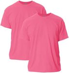 Gildan Men's Ultra Cotton T-Shirt, Style G2000, MultiPack, Safety Pink (2-Pack), Medium